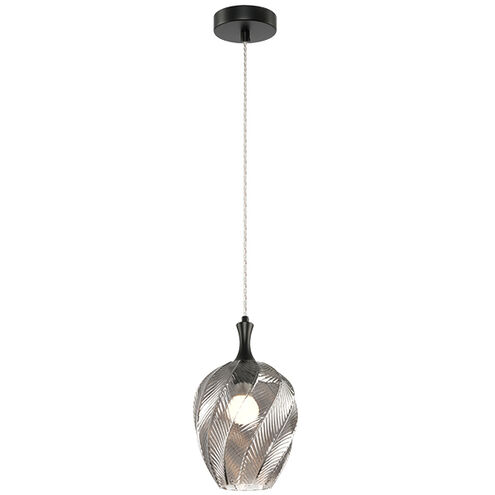 Eesha 1 Light 7.88 inch Matte Black and Smoked Pendant Ceiling Light