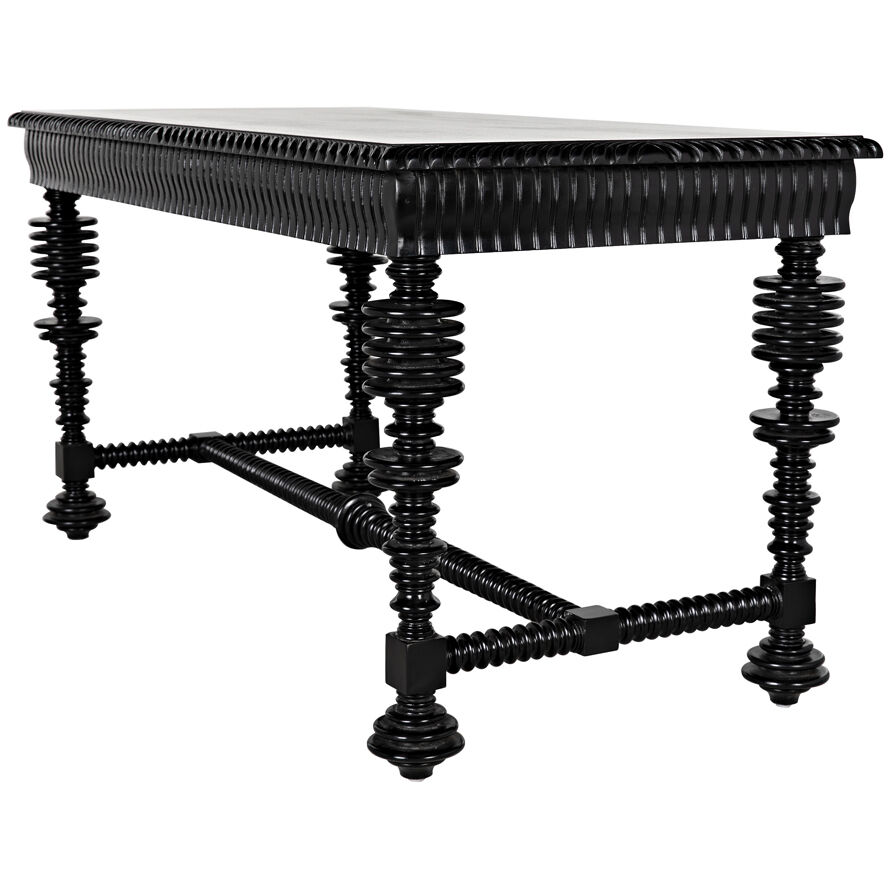 Portuguese 60 X 28 inch Hand Rubbed Black Desk, Small