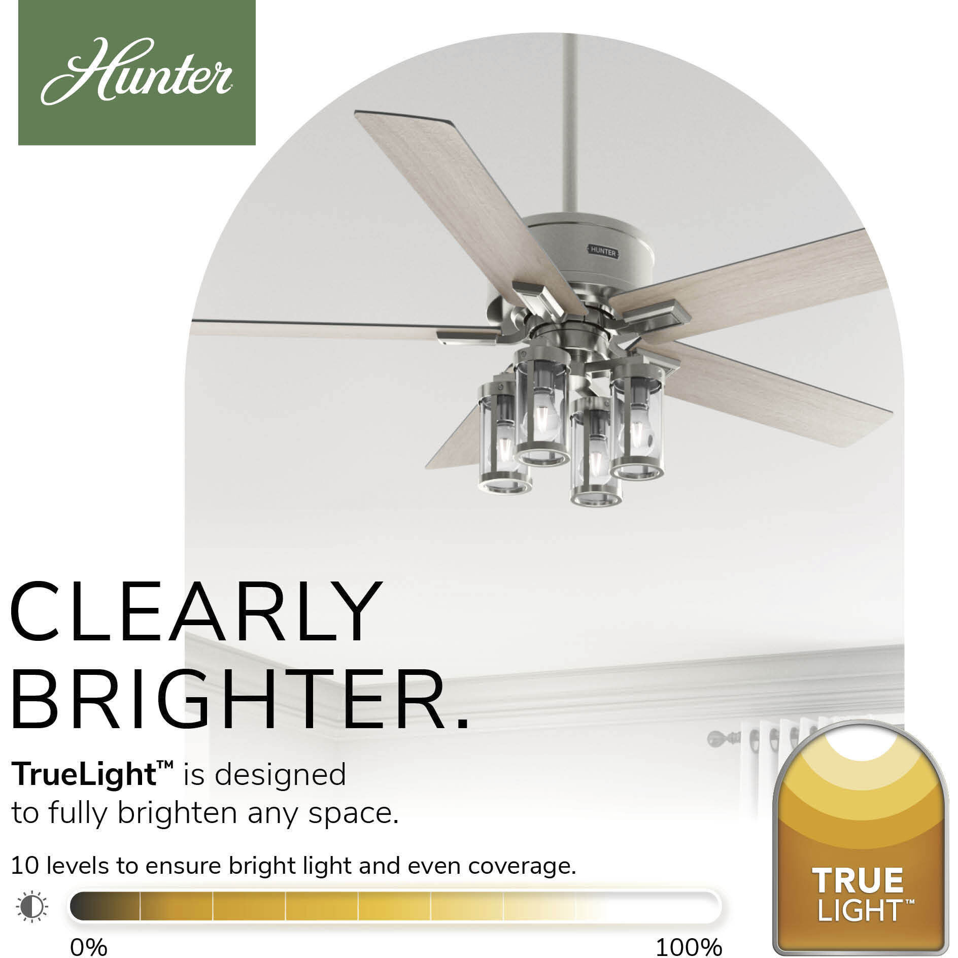 Astwood II 52 inch Brushed Nickel with Light Oak Blades Ceiling Fan