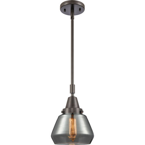 Franklin Restoration Fulton 1 Light 7 inch Oil Rubbed Bronze Mini Pendant Ceiling Light in Plated Smoke Glass