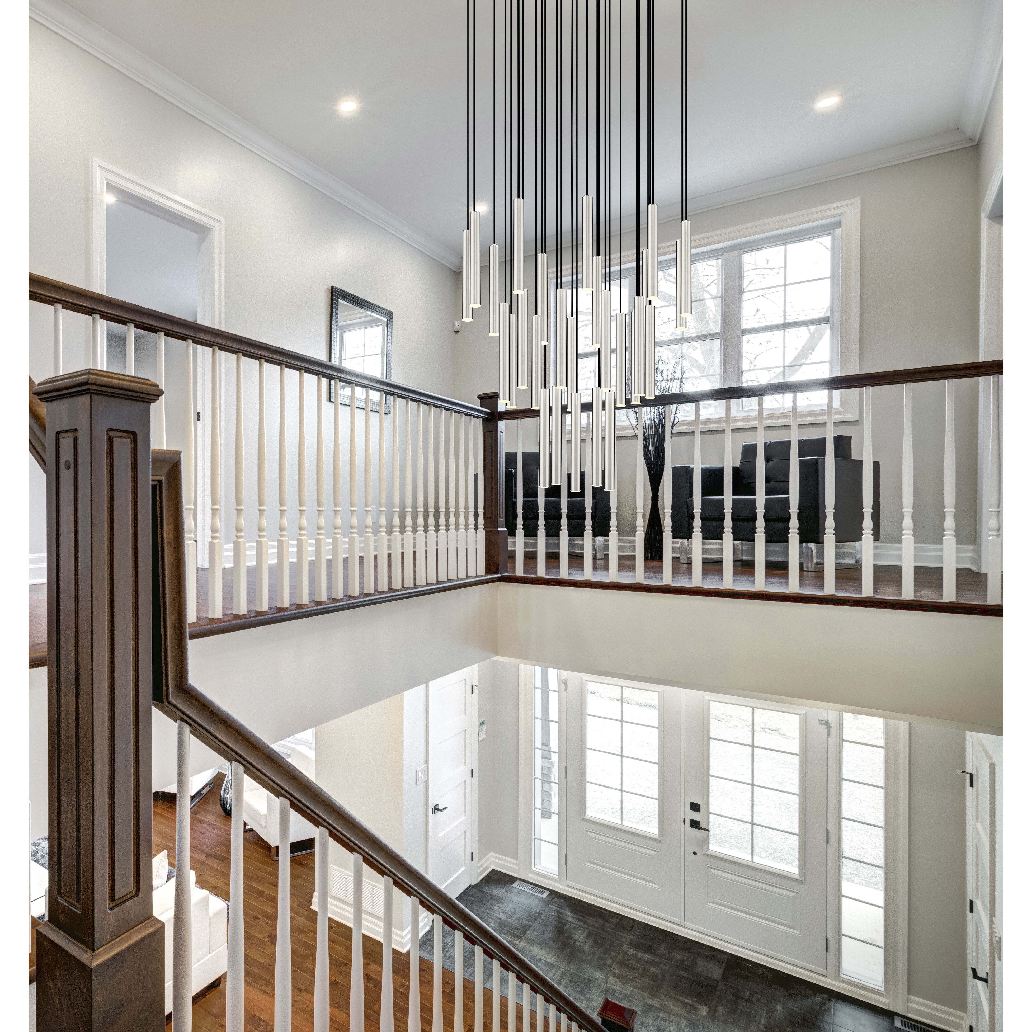 Forest LED 36 inch Brushed Nickel Chandelier Ceiling Light