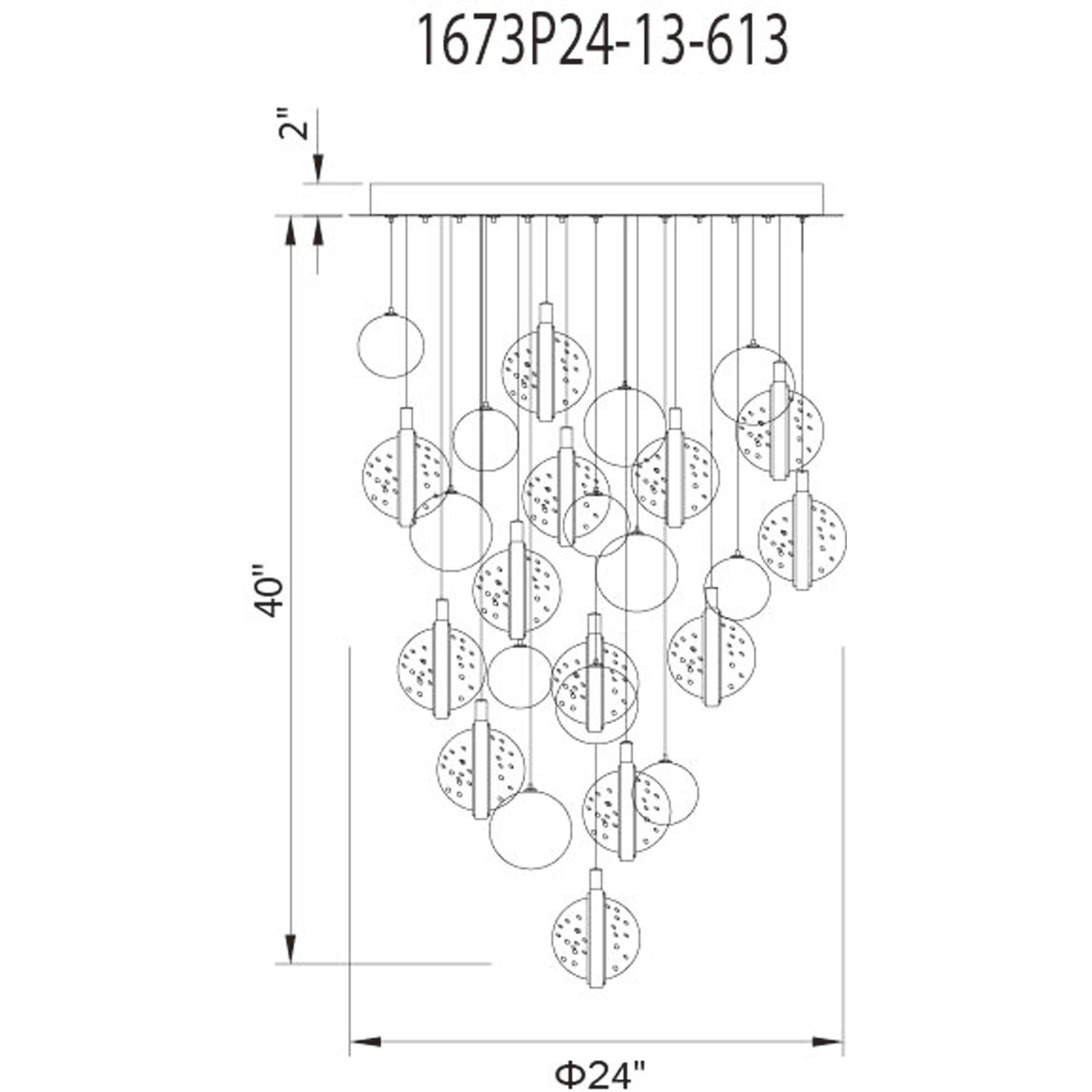 Salvador LED 24 inch Polished Nickel Chandelier Ceiling Light