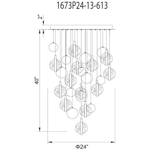 Salvador LED 24 inch Polished Nickel Chandelier Ceiling Light