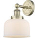 Bell Sconce Wall Light in Antique Brass, Matte White