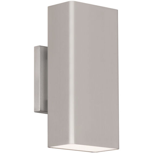 Edgey LED 10 inch Brushed Aluminum Outdoor Wall Light in 3000K, dweLED
