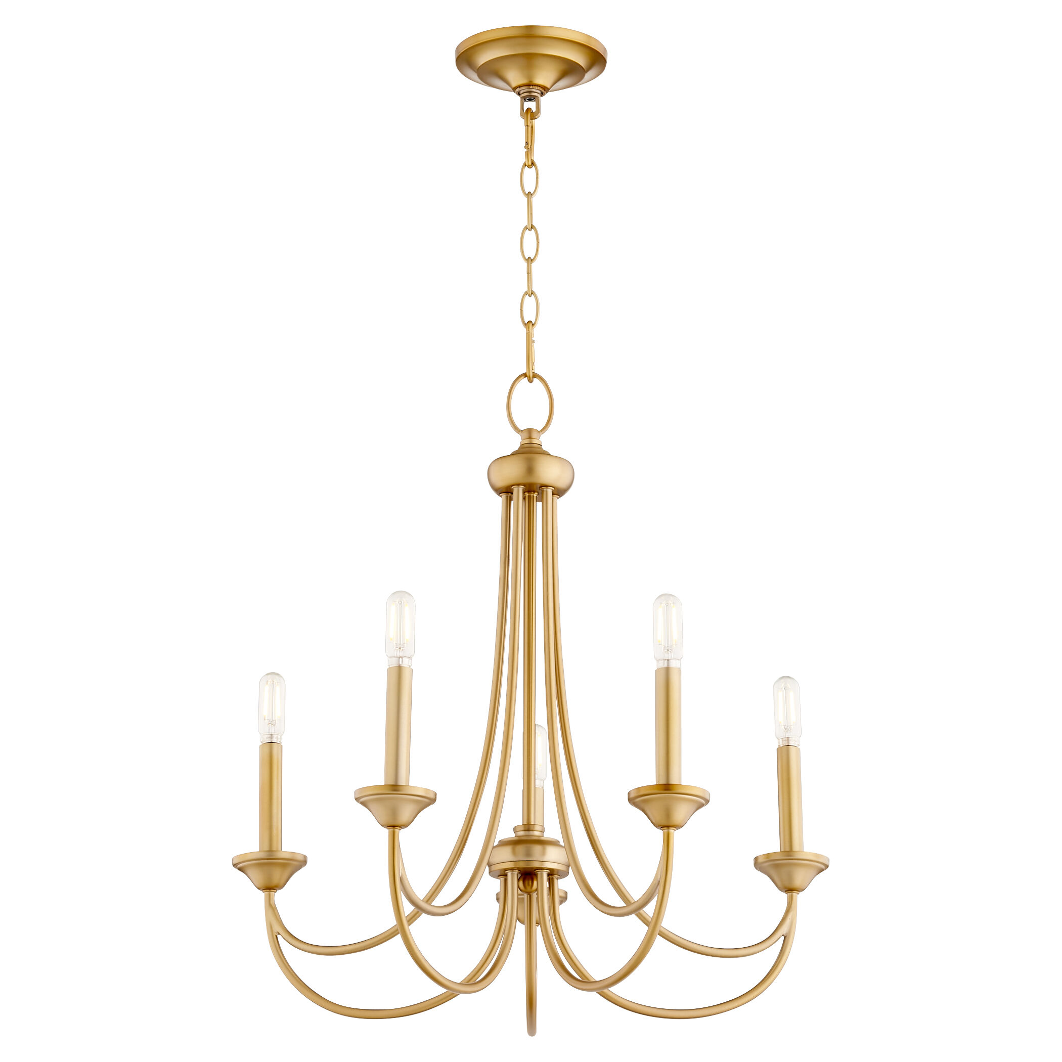 Brooks 5 Light 22 inch Aged Brass Chandelier Ceiling Light