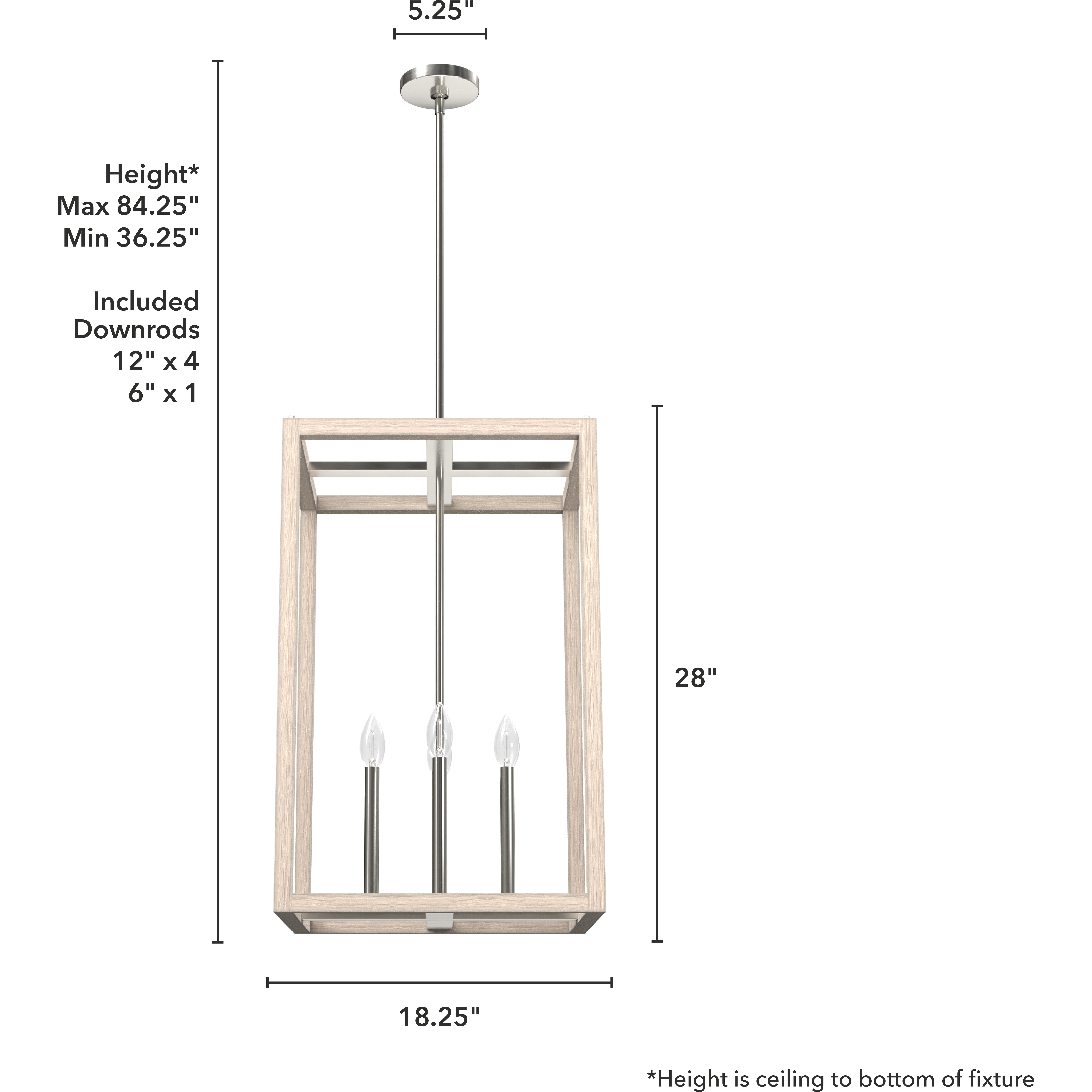 Squire Manor 4 Light 18 inch Brushed Nickel Pendant Ceiling Light