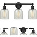 Edison Caledonia 3 Light 23 inch Matte Black Bath Vanity Light Wall Light in Mouchette Glass
