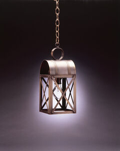 Adams 1 Light 6 inch Antique Copper Hanging Lantern Ceiling Light in Seedy Marine Glass