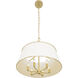 Coco 6 Light 24 inch Matte White/French Gold Pendant Ceiling Light