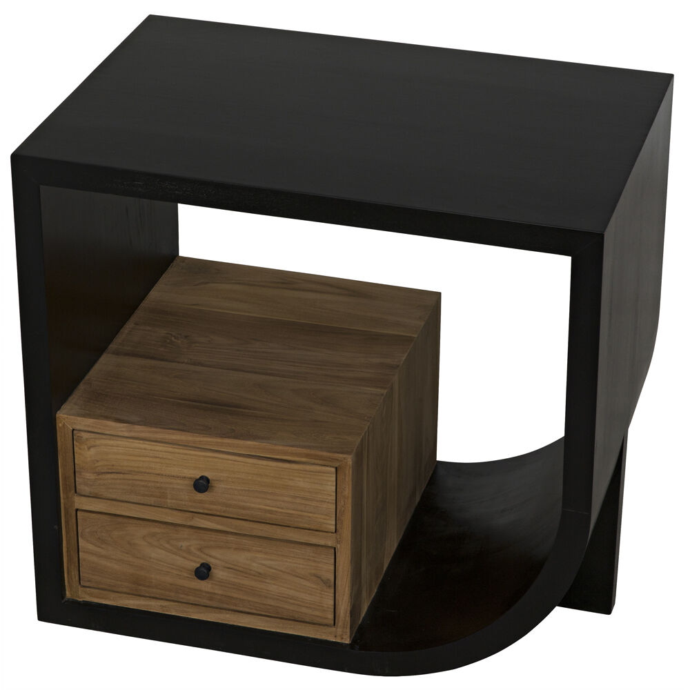 Burton 30 X 28 inch Hand Rubbed Black Side Table, Right