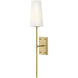 Saunders 1 Light 6.5 inch Lacquered Brass Bath Sconce Wall Light