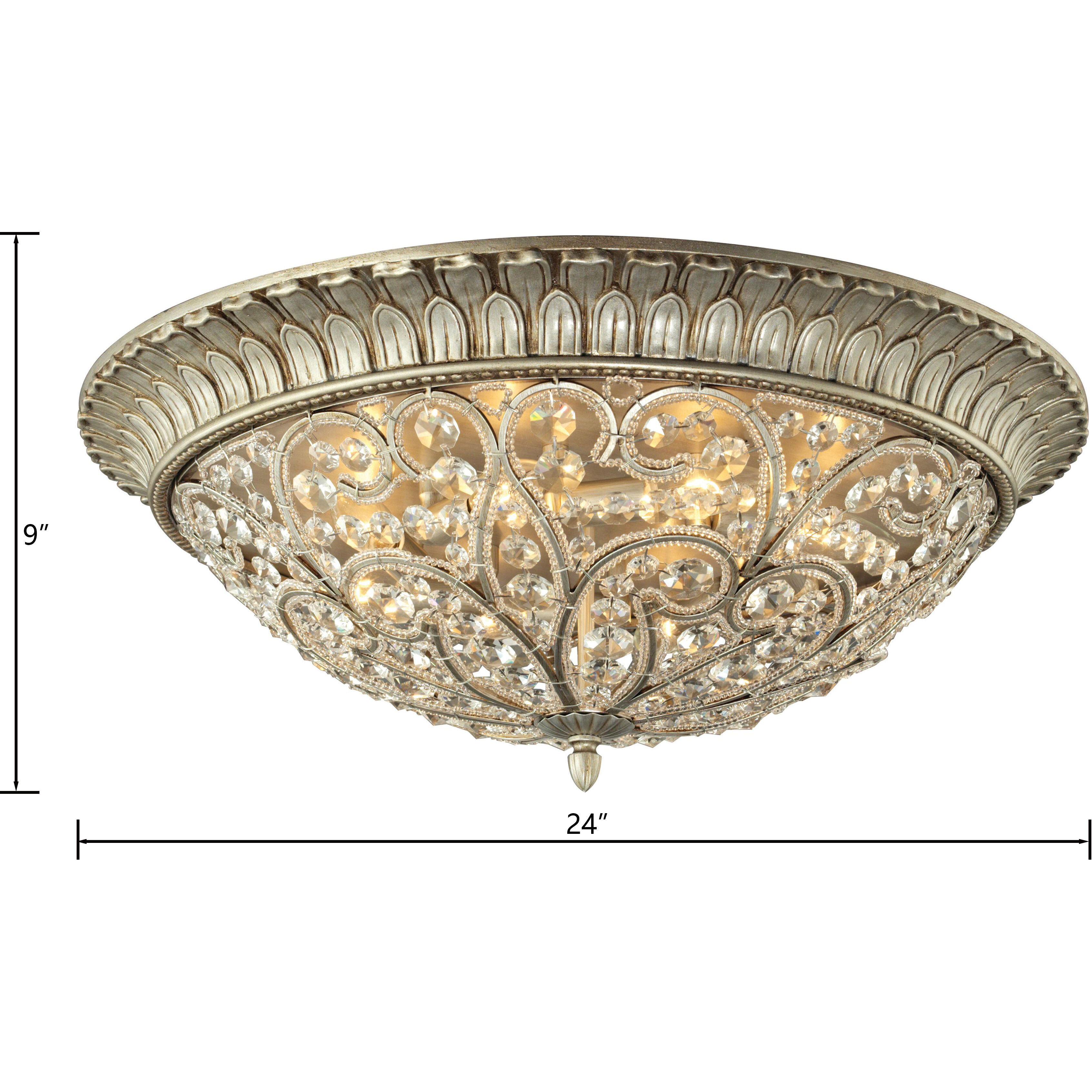 Andalusia 8 Light 24 inch Aged Silver Flush Mount Ceiling Light