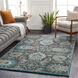 Caesar 114 X 90 inch Navy/Wheat/Teal/Khaki/Dark Brown/Light Gray Rugs, Rectangle