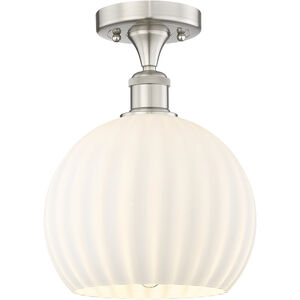 Edison White Venetian 1 Light 10.00 inch Semi-Flush Mount