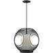 Kona 1 Light 13.25 inch Black and Opal Glass Exterior Pendant