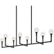 Candlestix 8 Light 50 inch Black Chandelier Ceiling Light in Black and Clear