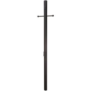 Fluted 84 inch Textured Black Outdoor Direct Burial Pole, Fluted