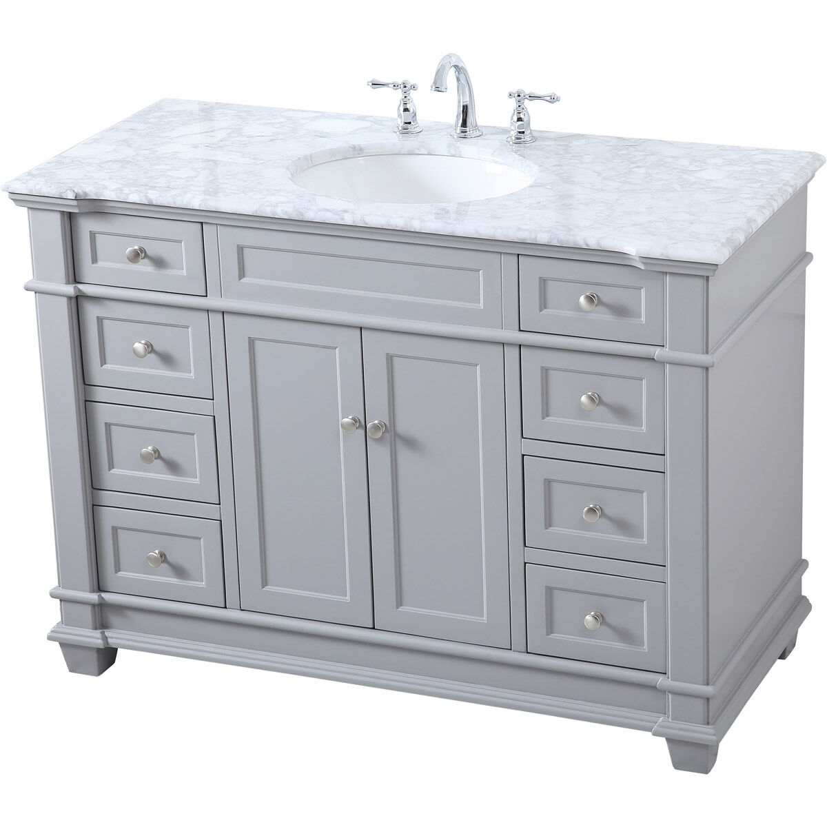 Wesley 48 X 21.5 X 35 inch Grey Vanity Sink Set in Gray