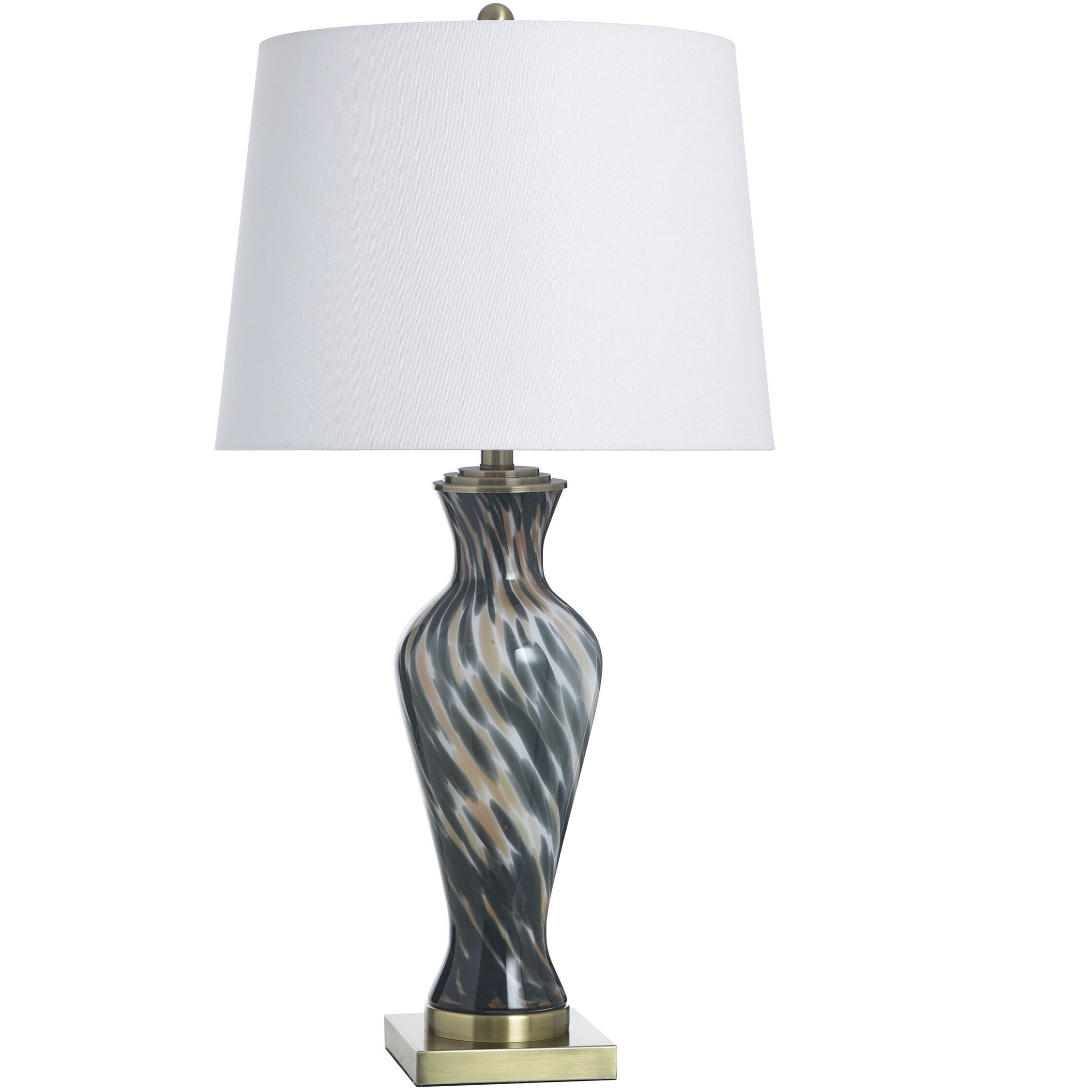 Cameron 31.5 inch 100 watt Igny Gold and Black and Brown and White Table Lamp Portable Light