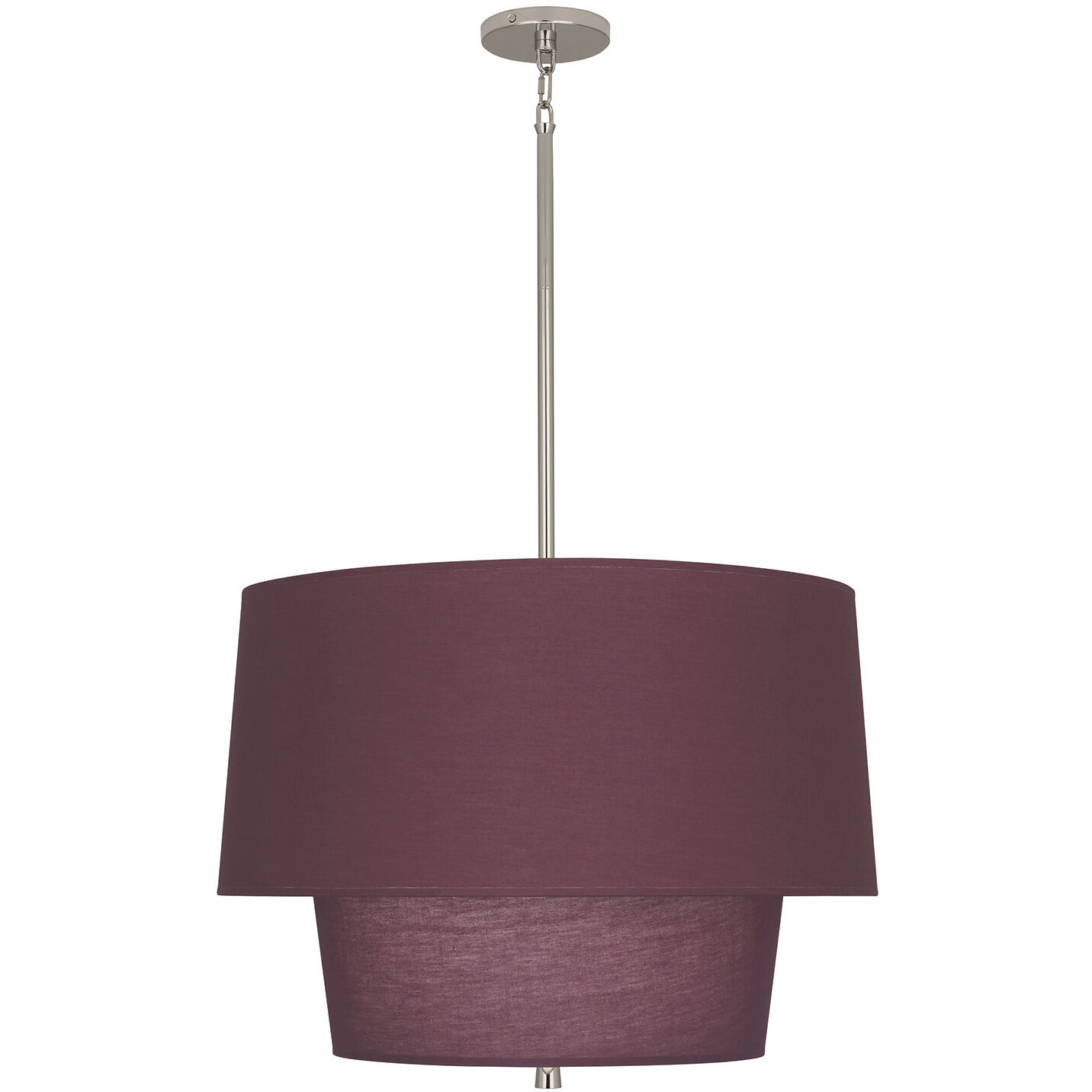 Decker 3 Light 24 inch Polished Nickel Pendant Ceiling Light in Vintage Wine