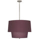 Decker 3 Light 24 inch Polished Nickel Pendant Ceiling Light in Vintage Wine