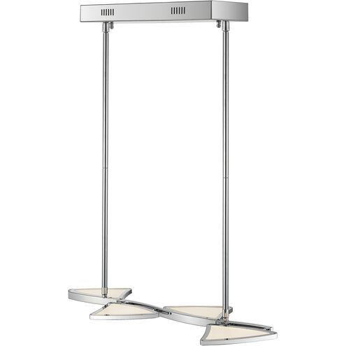 Aeon LED 28 inch Chrome Linear Chandelier Ceiling Light in 6.25