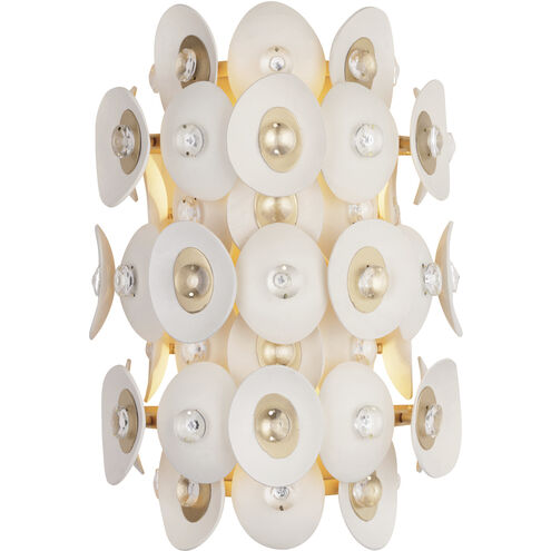 Niu 2 Light 11 inch Coconut Shell Gold / Coconut Shell White Wall Sconce Wall Light
