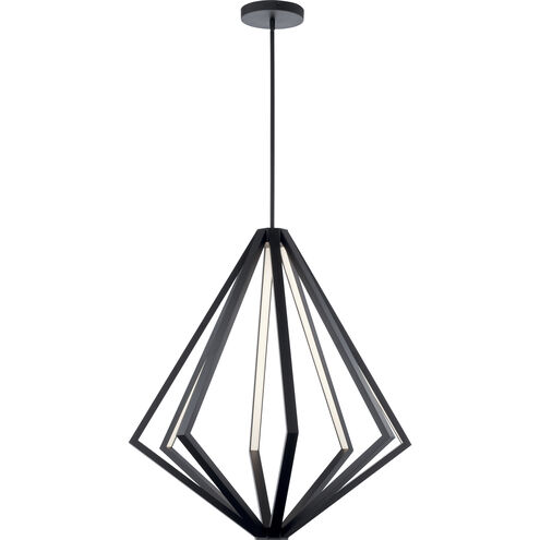 Everest LED 32.25 inch Matte Black Chandelier Ceiling Light, 1 Tier Large