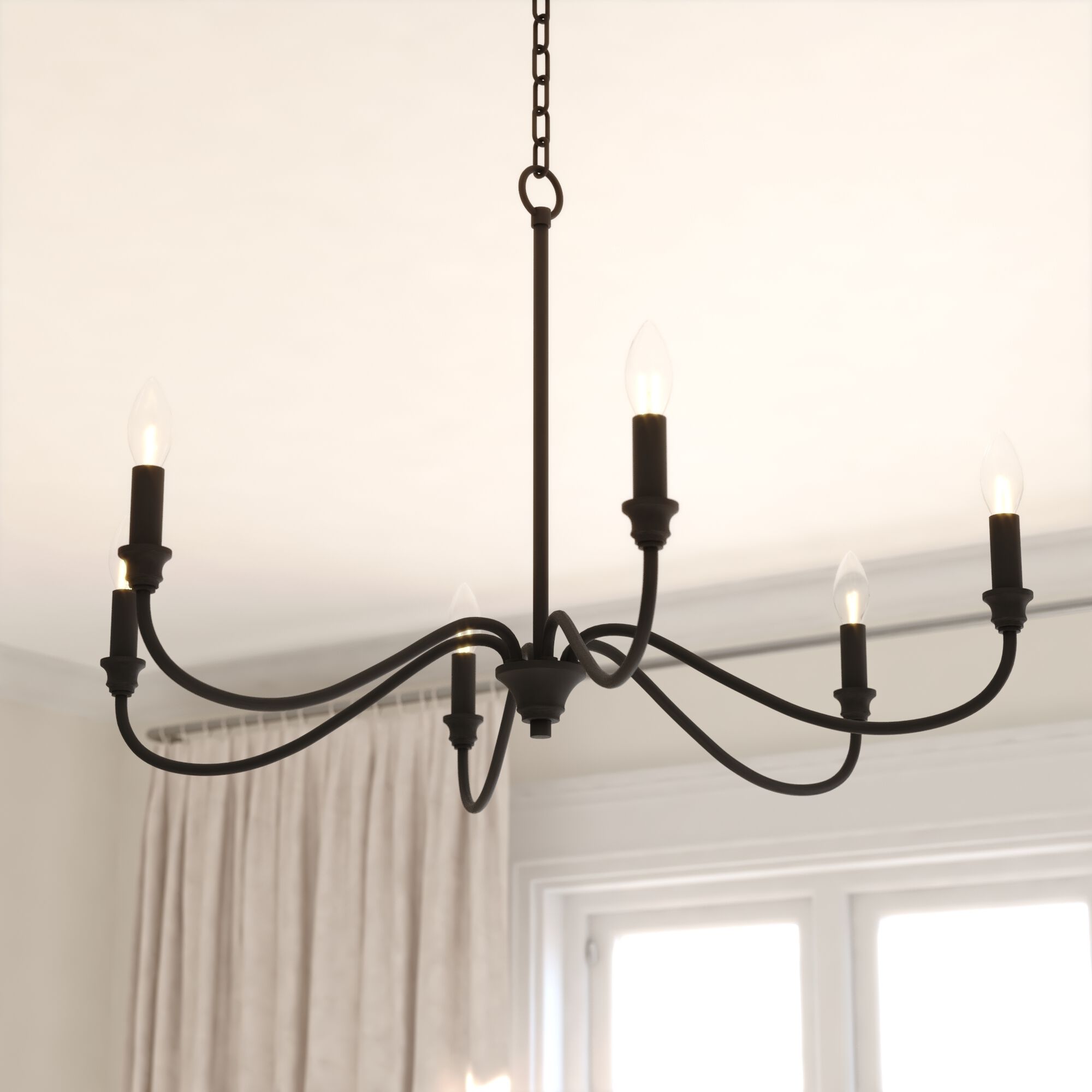 Annabelle LED 30 inch Matte Black Chandelier Ceiling Light