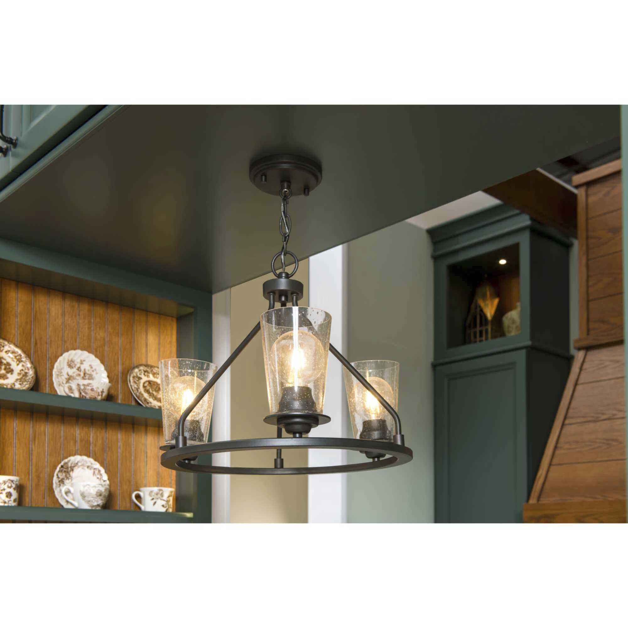 Debut 3 Light 20 inch Graphite Semi-Flush Mount Convertible Ceiling Light, Design Series