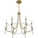 Mayfair 6 Light 25.5 inch Warm Brass with Chrome Accents Chandelier Ceiling Light