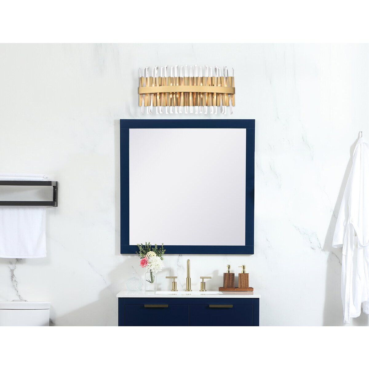 Serephina 8 Light 24 inch Satin Gold Bath Sconce Wall Light