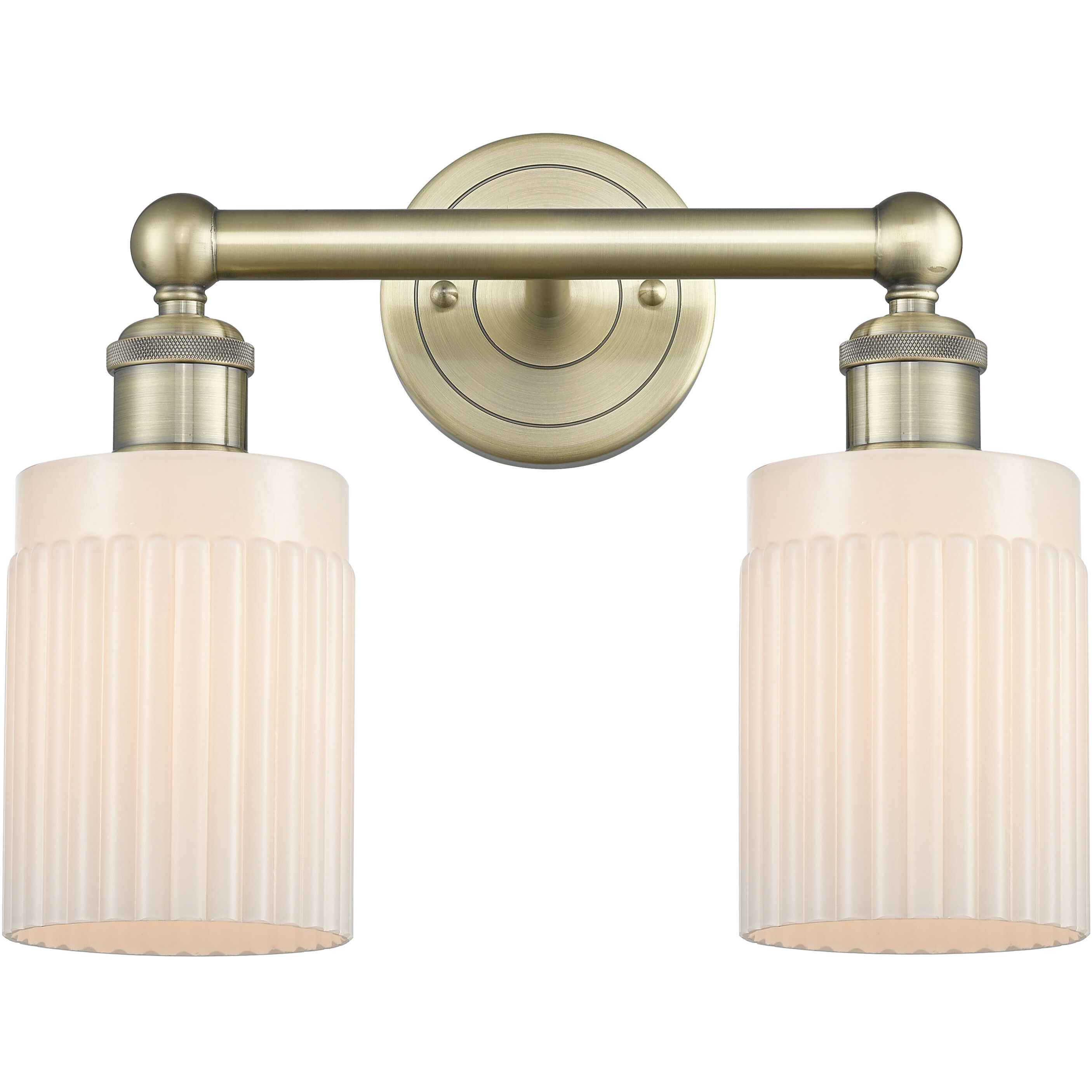 Hadley 2 Light 13.5 inch Antique Brass Bath Vanity Light Wall Light in Matte White