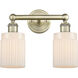 Hadley 2 Light 13.5 inch Antique Brass Bath Vanity Light Wall Light in Matte White