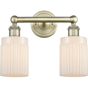 Hadley 2 Light 13.5 inch Antique Brass and Matte White Bath Vanity Light Wall Light