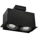 Trimless Multiple Lighting System Black Recessed Trimless 2-Head MLS Housing in Spot, 4000K