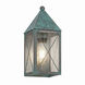 Ashford 1 Light 13.75 inch Verde Green Outdoor Sconce in Seedy Glass, X Wire Pattern, Brass Traditions by Innovations Lighting