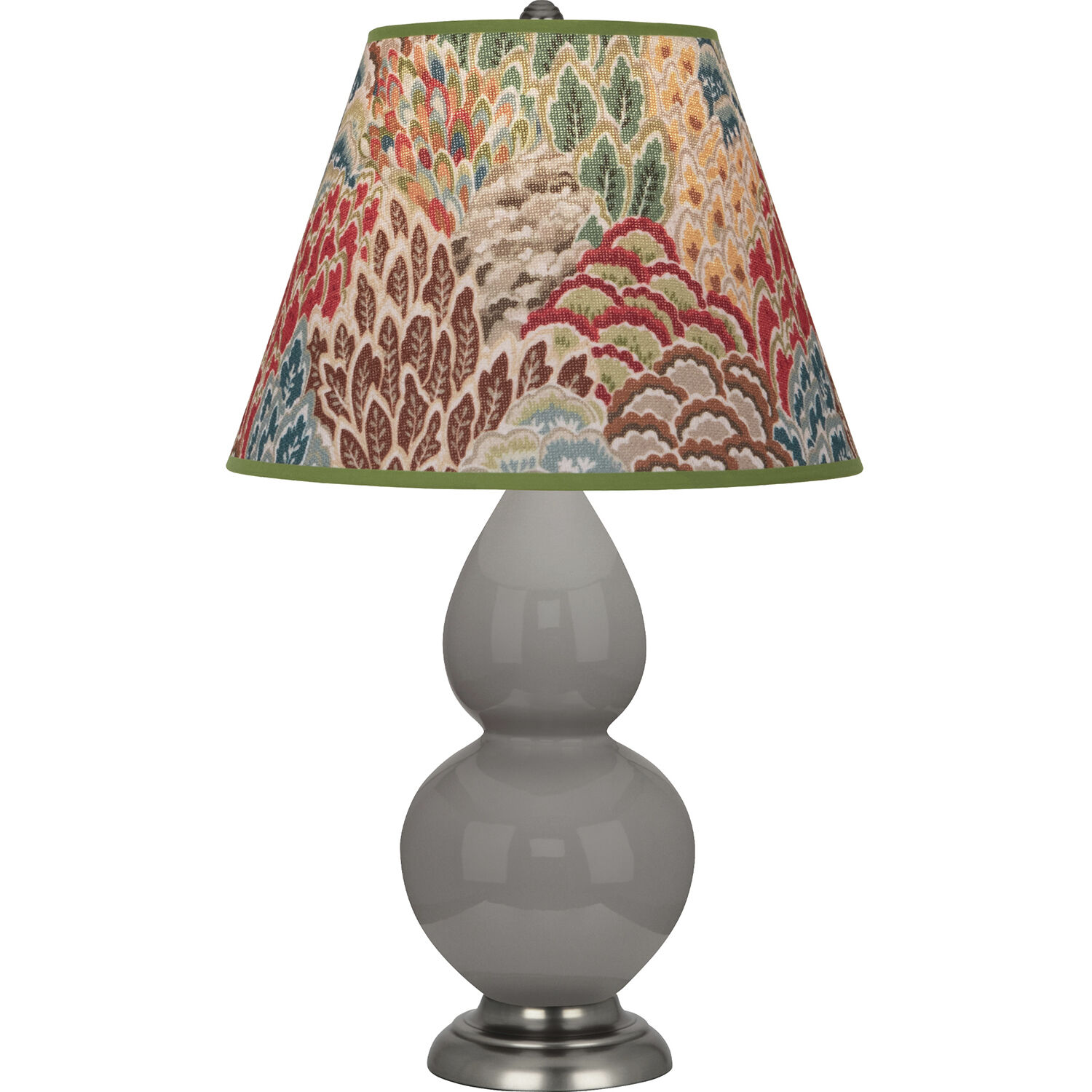 Small Double Gourd 22.75 inch 150.00 watt Smokey Taupe Glazed Ceramic Accent Lamp Portable Light in Smoky Taupe, Fall Floral