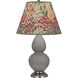 Small Double Gourd 22.75 inch 150.00 watt Smokey Taupe Glazed Ceramic Accent Lamp Portable Light in Smoky Taupe, Fall Floral