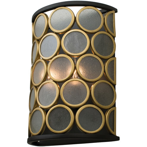 Corsa 2 Light 5 inch Matte Black with Gold Wall Sconce Wall Light