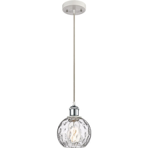 Ballston Athens Water Glass LED 6 inch White and Polished Chrome Mini Pendant Ceiling Light