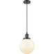 Franklin Restoration Beacon 1 Light 8 inch Oil Rubbed Bronze Mini Pendant Ceiling Light in Incandescent, Matte White, Franklin Restoration