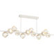 Luna LED 72 inch Salt White Chandelier Ceiling Light in 2700K LED, Geo Inner - Amber Outer, Twisted Branch