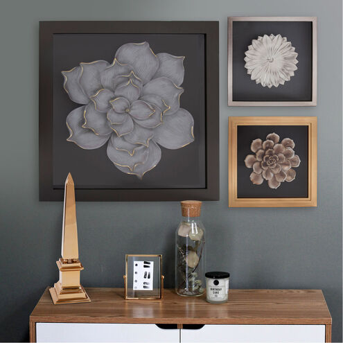 Lotus Flower Silver Wood Wall Art