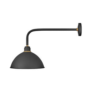 Foundry Dome 1 Light 21 inch Textured Black/Brass Outdoor Wall Mount
