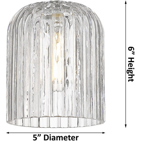Bridal Veil 1 Light 5 inch Antique Brass Mini Pendant Ceiling Light in Clear