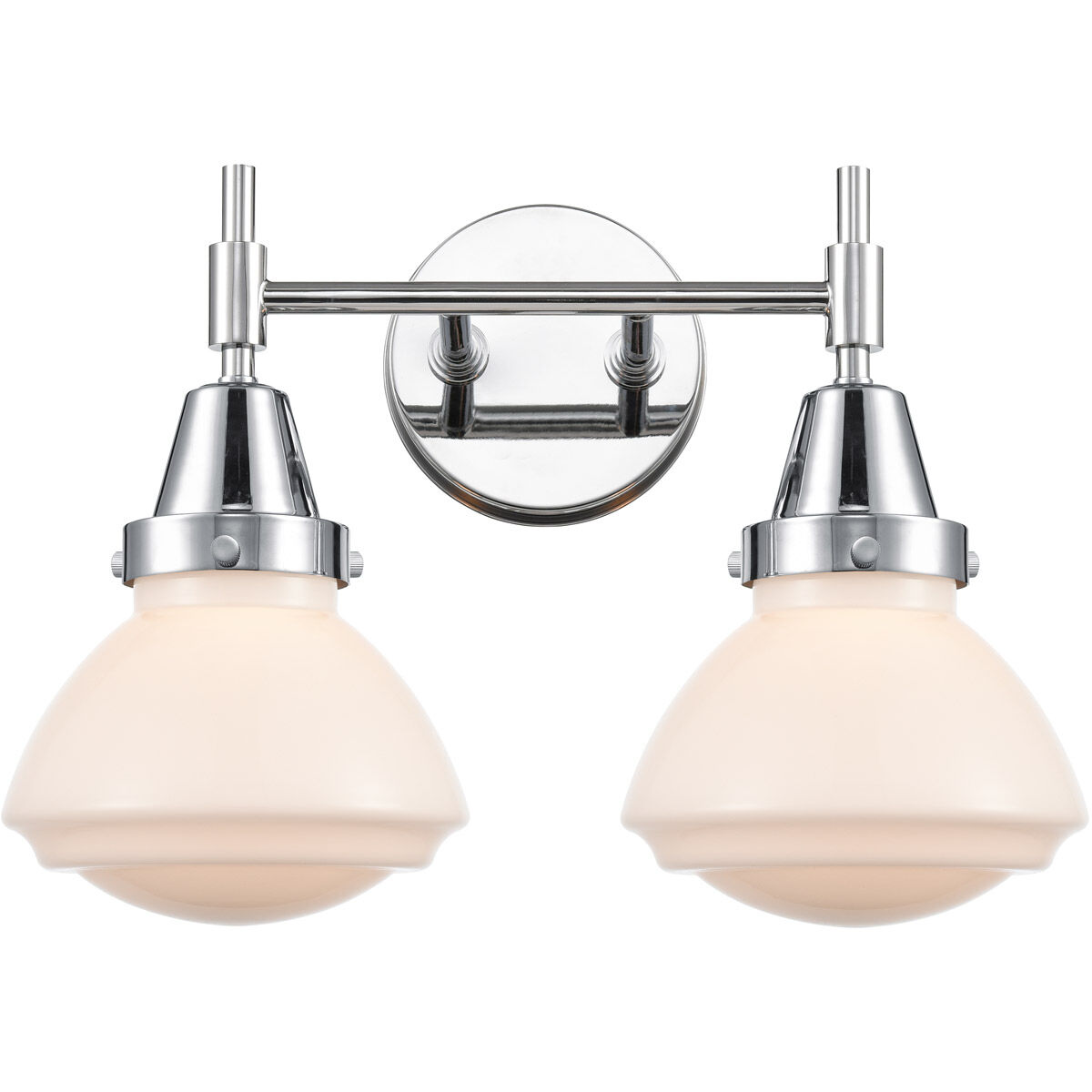 Caden LED 16 inch Polished Chrome Bath Vanity Light Wall Light in Matte White Glass