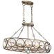 Warwick 6 Light 34.5 inch Brittannia Gold Linear Chandelier Ceiling Light