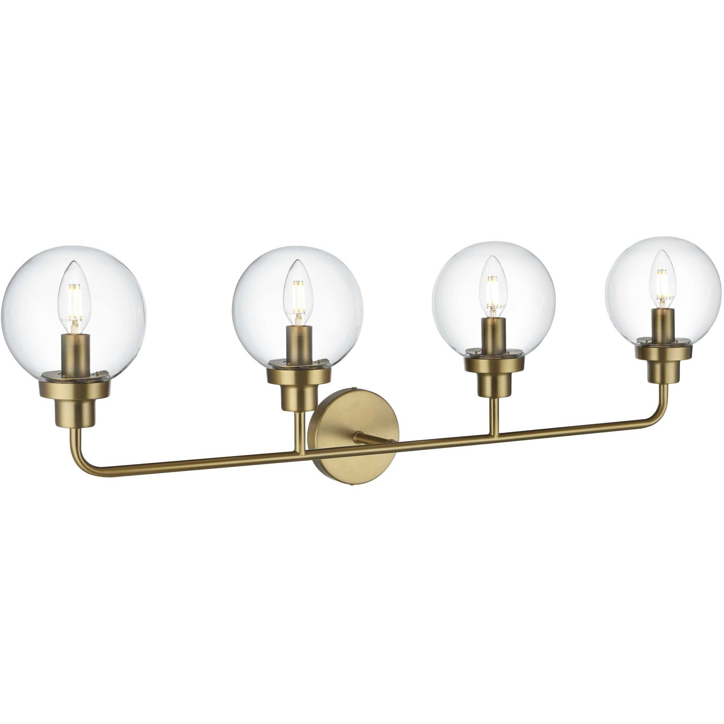 Hanson 4 Light 37 inch Satin Gold Bath Sconce Wall Light